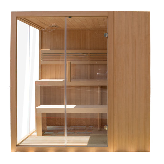 STHE4INNY Canadian Hemlock 4-6 Person Indoor Wet Dry Sauna with 4.5 Kw UL Heater